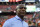 NFL Hall of Fame Eric Dickerson looks on during warm ups before an NFL football game between the Los Angeles Rams and the Cleveland Browns, Sunday, Sept. 22, 2019, in Cleveland. (AP Photo/David Dermer)
