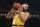 Los Angeles Lakers center JaVale McGee (7) oulls down a rebound during the second half of an NBA basketball game against the New York Knicks in New York, Wednesday, Jan. 22, 2020. The Lakers defeated the Knicks 100-92. (AP Photo/Kathy Willens)