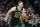 Boston Celtics' Gordon Hayward (20) and Kemba Walker (8) plays against the Oklahoma City Thunder during the first half of an NBA basketball game, Sunday, March, 8, 2020, in Boston. (AP Photo/Michael Dwyer)