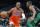 Oklahoma City Thunder's Chris Paul (3) drives past Boston Celtics' Kemba Walker during the second half of an NBA basketball game, Sunday, March, 8, 2020, in Boston. (AP Photo/Michael Dwyer)