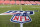 The NFL 100 logo is seen on the field at FedEx Field prior to an NFL football game between the Washington Redskins and the New York Giants, Sunday, Dec. 22, 2019, in Landover, Md. (AP Photo/Mark Tenally)