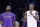LOS ANGELES, CA - OCTOBER 14: LeBron James #23, and Dwight Howard #39 of the Los Angeles Lakers smile during a pre-season game against the Golden State Warriors on October 14, 2019 at STAPLES Center in Los Angeles, California. NOTE TO USER: User expressly acknowledges and agrees that, by downloading and/or using this Photograph, user is consenting to the terms and conditions of the Getty Images License Agreement. Mandatory Copyright Notice: Copyright 2019 NBAE (Photo by Chris Elise/NBAE via Getty Images)
