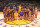 LOS ANGELES, CA - NOVEMBER 19: Venus Williams, Rob Gronkowski, James Corden and Ian Karmel pose for a photo at halftime with the Lakers Girls during the game against the Oklahoma City Thunder on November 19, 2019 at STAPLES Center in Los Angeles, California. NOTE TO USER: User expressly acknowledges and agrees that, by downloading and/or using this Photograph, user is consenting to the terms and conditions of the Getty Images License Agreement. Mandatory Copyright Notice: Copyright 2019 NBAE (Photo by Andrew D. Bernstein/NBAE via Getty Images)