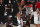 Milwaukee Bucks forward Giannis Antetokounmpo (34) moves in for a basket against the Miami Heat during the second half of an NBA basketball game Thursday, Aug. 6, 2020, in Lake Buena Vista, Fla. (Kim Klement/Pool Photo via AP)