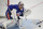 New York Islanders goaltender Semyon Varlamov sets up against a shot on goal during an NHL team hockey practice, Monday, July 13, 2020, at the team's practice facility in East Meadow, N.Y. (AP Photo/Kathy Willens)