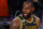 Los Angeles Lakers' LeBron James reacts against during the second quarter of Game 4 of an NBA basketball first-round playoff series against the Portland Trail Blazers, Monday, Aug. 24, 2020, in Lake Buena Vista, Fla. (Kevin C. Cox/Pool Photo via AP)