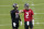 Atlanta Falcons wide receiver Julio Jones (11) and quarterback Matt Ryan (2) talk during an NFL football training camp practice Thursday, Aug. 13, 2020, in Flowery Branch, Ga. (AP Photo/John Bazemore, Pool)