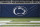 A Penn State Nittany Lion logo decorates a wall in the end zone of an NCAA college football game between Penn State and Iowa in State College, Pa., on Saturday, Nov. 21, 2020. (AP Photo/Barry Reeger)