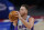 Detroit Pistons forward Blake Griffin plays during the second half of an NBA basketball game, Thursday, Feb. 11, 2021, in Detroit. (AP Photo/Carlos Osorio)