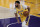 Los Angeles Lakers' Anthony Davis dribbles the ball during the first half of an NBA basketball game against the Golden State Warriors, Monday, Jan. 18, 2021, in Los Angeles. (AP Photo/Jae C. Hong)
