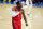 Houston Rockets' John Wall reacts after a basket during the second half of an NBA basketball game against the Philadelphia 76ers, Wednesday, Feb. 17, 2021, in Philadelphia. (AP Photo/Matt Slocum)