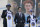 Bob Myers, center, Golden State Warriors president of basketball operations and general manager, poses for photos with draft picks James Wiseman, left, and Nico Mannion at a news conference in San Francisco, Thursday, Nov. 19, 2020. (AP Photo/Jeff Chiu)