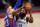 Brooklyn Nets guard James Harden (13) is defended by Detroit Pistons forward Blake Griffin (23) during the first half of an NBA basketball game, Tuesday, Feb. 9, 2021, in Detroit. (AP Photo/Carlos Osorio)