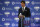 New York Giants NFL football quarterback Eli Manning walks away from the podium after announcing his retirement on Friday, Jan. 24, 2020, in East Rutherford, N.J. (AP Photo/Adam Hunger)