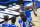 UCLA's David Singleton, top, runs to celebrate with teammates following their 86-80 win over Michigan State in a First Four game in the NCAA men's college basketball tournament, early Friday, March 19, 2021, at Mackey Arena in West Lafayette, Ind. (AP Photo/Robert Franklin)