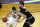 Iowa center Luka Garza (55) drives on Grand Canyon center Asbjorn Midtgaard during the first half of a first round NCAA college basketball tournament game Saturday, March 20, 2021, at the Indiana Farmers Coliseum in Indianapolis. (AP Photo/Charles Rex Arbogast)