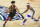 Newly signed Cleveland Cavaliers guard Quinn Cook (4) dribbles around New Orleans Pelicans guard Eric Bledsoe (5) in the first half of an NBA basketball game in New Orleans, Friday, March 12, 2021. (AP Photo/Matthew Hinton)