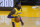 Los Angeles Lakers center Montrezl Harrell dribbles against the Golden State Warriors during the first half of an NBA basketball game in San Francisco, Monday, March 15, 2021. (AP Photo/Jeff Chiu)