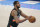 San Antonio Spurs center LaMarcus Aldridge (12) during an NBA basketball game against the Oklahoma City Thunder, Wednesday, Feb. 24, 2021, in Oklahoma City. (AP Photo/Sue Ogrocki)