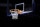 An NBA basketball backboard is illuminated during a halftime ceremony for club announcer George Blaha, Friday, Feb. 10, 2017, in Auburn Hills, Mich. (AP Photo/Carlos Osorio)