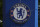 The Chelsea Football Club badge at stadium Stamford Bridge, in London, Monday, April 19, 2021, Chelsea is one of the English soccer Premier League teams who are reported to be part of a proposed European Super League. European clubs planning to start a breakaway Super League have told the leaders of FIFA and UEFA that they have begun legal action aimed at fending off threats to block the competition. (AP Photo/Alastair Grant)