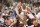 Chicago Bulls Michael Jordan, right, drives on New York Knicks John Starks during the first quarter of NBA playoffs, Monday, May 31, 1993, Chicago, Ill. (AP Photo/Fred Jewell)