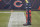 A Chicago Bears banner with logo is wrapped around the goal post before an NFL football game between the Chicago Bears and Houston Texans, Sunday, Dec. 13, 2020, in Chicago. (AP Photo/Kamil Krzaczynski)