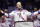Mark Messier gestures to fans while speaking during a ceremony to acknowledge the 25th anniversary of the 1994 New York Rangers winning the Stanley Cup, before an NHL hockey game between the Rangers and the Carolina Hurricanes on Friday, Feb. 8, 2019, in New York. (AP Photo/Frank Franklin II)