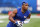New York Giants running back Saquon Barkley warms up before an NFL preseason football game against the New England Patriots Sunday, Aug. 29, 2021, in East Rutherford, N.J. (AP Photo/Noah K. Murray)