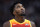 Utah Jazz guard Donovan Mitchell looks at the scoreboard during the second half of the team's NBA basketball game against the Oklahoma City Thunder on Wednesday, Oct. 20, 2021, in Salt Lake City. (AP Photo/Rick Bowmer)