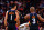 PHOENIX, AZ - APRIL 19: Devin Booker #1 of the Phoenix Suns talks with Chris Paul #3 against the New Orleans Pelicans during Round 1 Game 2 of the NBA 2022 Playoffs on April 19, 2022 at Footprint Center in Phoenix, Arizona. NOTE TO USER: User expressly acknowledges and agrees that, by downloading and or using this photograph, user is consenting to the terms and conditions of the Getty Images License Agreement. Mandatory Copyright Notice: Copyright 2022 NBAE (Photo by Barry Gossage/NBAE via Getty Images)