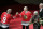 Pierre Pilote, shaking hands with Bobby Hull, was the leader of the defense on many great Blackhawks teams.