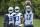 Dallas Cowboys wide receivers Deonte Thompson (left), Michael Gallup (center) and Allen Hurns (right)