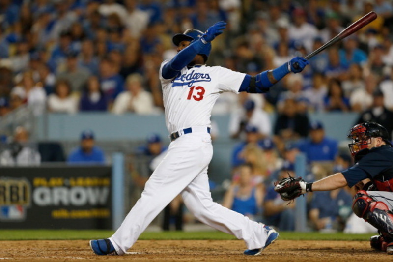 Hanley Ramirez #13 of the Los Angeles Dodgers runs the bases