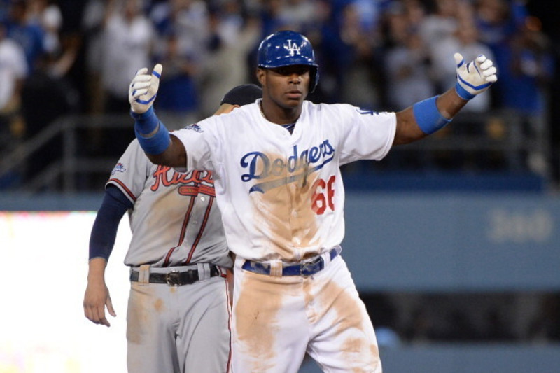 2013 MLB playoffs -- Yasiel Puig of Los Angeles Dodgers annoys Carlos  Beltran of St. Louis Cardinals - ESPN