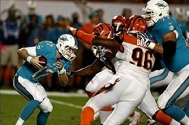 White-clad Bengals beat the Dolphins 27-15