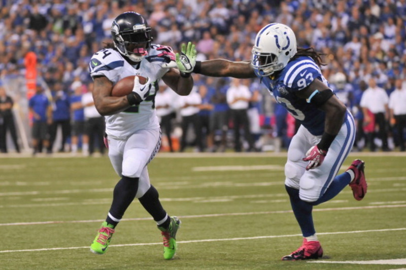 Indianapolis Colts - Luck, DHB, and Dwayne Allen with their game faces on.