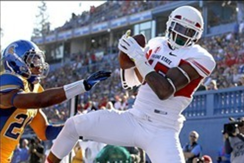 San Jose, CA, . 29th Nov, 2013. Fresno State Bulldogs wide