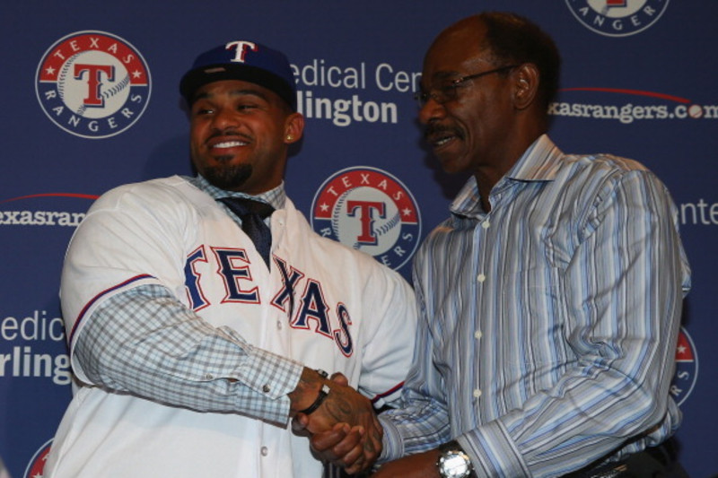 Prince Fielder of the Texas Rangers poses for photos with his wife, News  Photo - Getty Images