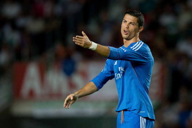 VALENCIA, SPAIN - JANUARY 27: Cristiano Ronaldo of Real Madrid reacts  during the La Lig…