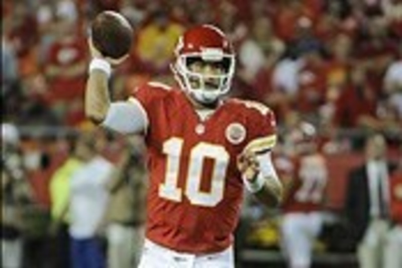 Kansas City Chiefs quarterback Chase Daniel (10) throws a pass to