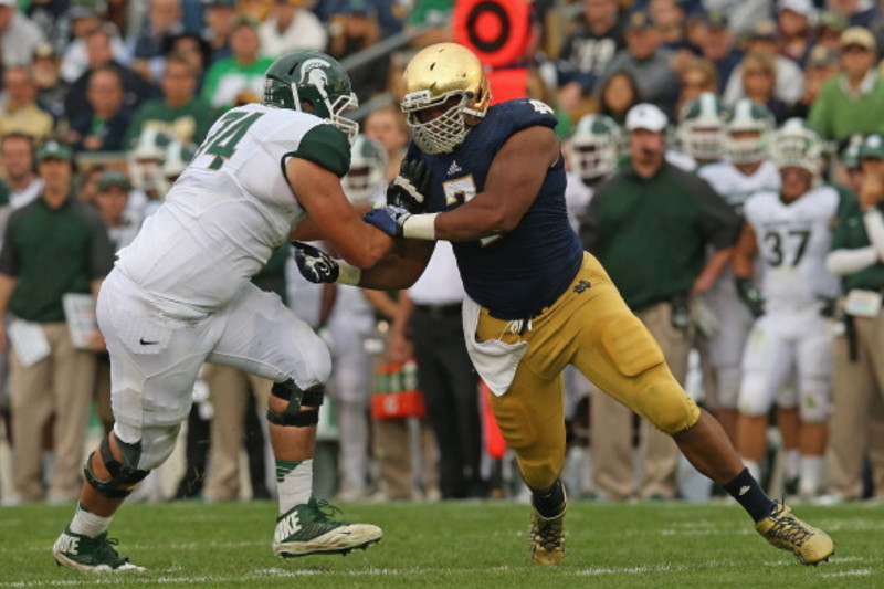 Stephon Tuitt Notre Dame Fighting Irish #7 Football Jersey - Navy Blue