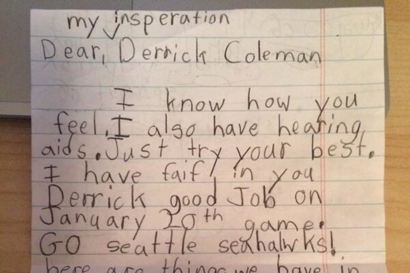 EXCLUSIVE: Seahawks' Derrick Coleman surprises hearing-impaired