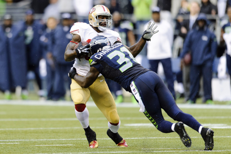 December 7, 2014: Seattle Seahawks strong safety Kam Chancellor (31) reacts  during the NFL game between