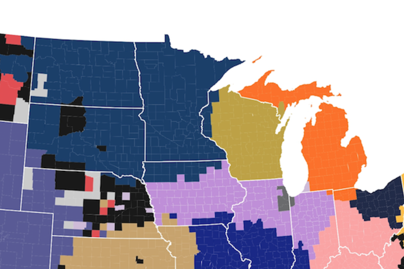 The Most Popular MLB Team by US County, State