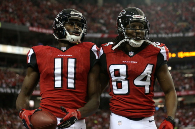 Noviembre 22, 2015: #84 Roddy White de los Falcons de Atlanta en acción  durante la NFL juego entre Indianapolis Colts y los Atlanta Falcons en el  Georgia Dome en Atlanta, Georgia. Los