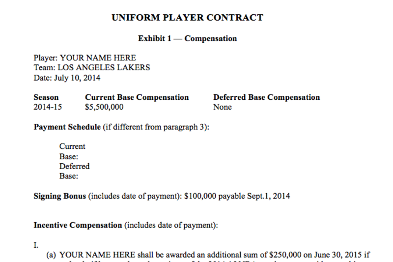 nba rookie contracts