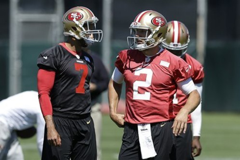 49ers quarterback Blaine Gabbert had a press conference and no one