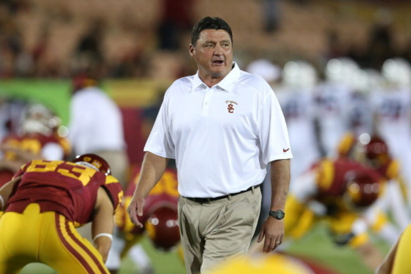 Ed Orgeron on Northwestern report: 'I don't know where they get this stuff.'