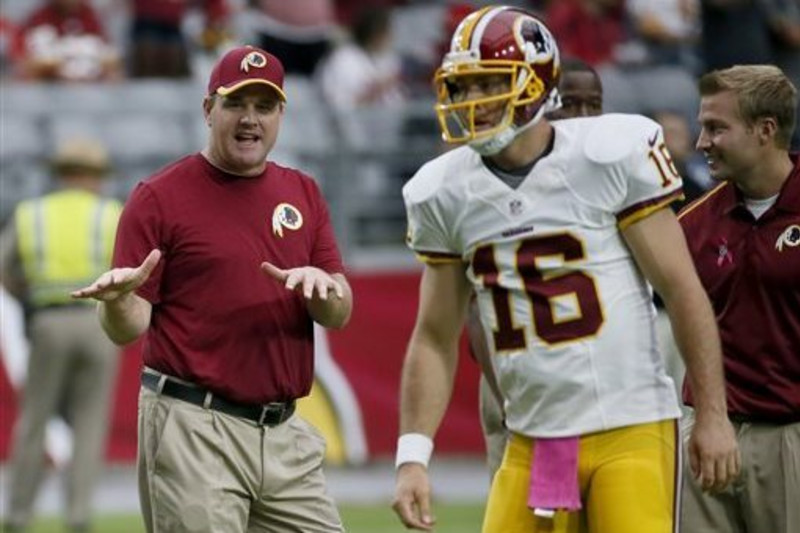 Washington Redskins quarterback Colt McCoy (12) tosses a pass during the  morning session of NFL football training camp in Richmond, Va., Friday,  July 27, 2018. The Redskins have signed McCoy to an